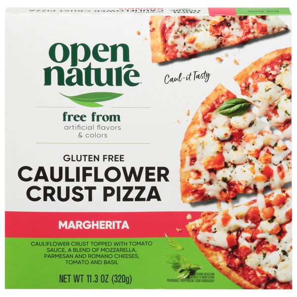 Open Nature Pizza, Gluten Free, Cauliflower Crust, Margherita