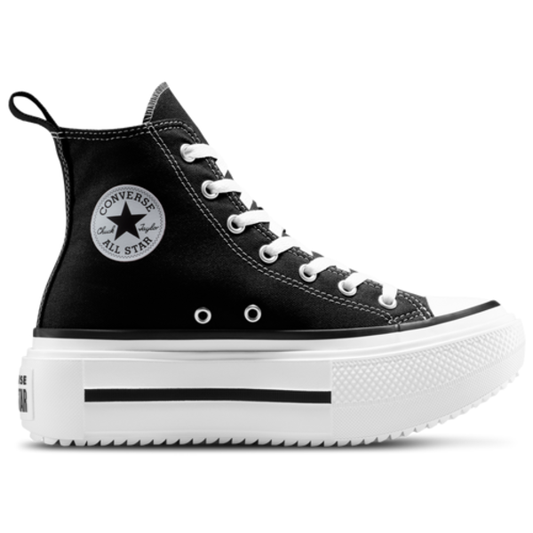 Converse Girls' Chuck Taylor All Star Lift Double Stack Grade School Shoe, Size 7 - Black/White