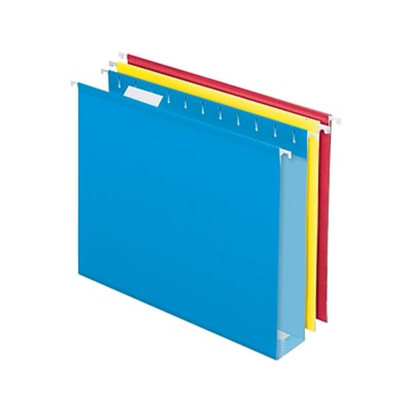 Pendaflex PFX D99973 Letter Size Assorted Color 2" Expansion Reinforced Hanging File Folders