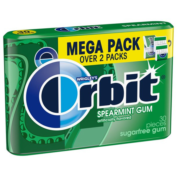 Orbit Spearmint Sugar Free Chewing Gum, Mega Pack, 30 Ct, 6 Pk