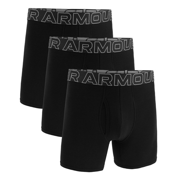 Under Armour Men's Performance Cotton 6 Inch Boxer Briefs, Medium - Black