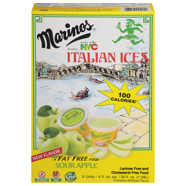 Marinos Italian Ices, Fat Free, Sour Apple Same-Day Delivery or