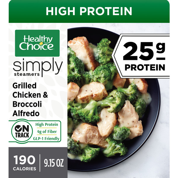 Healthy Choice Simply Steamers Grilled Chicken & Broccoli Alfredo, Frozen Meal