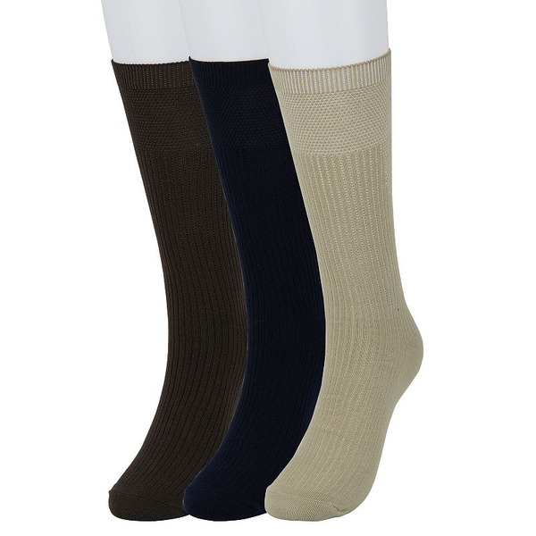 Sonoma Goods For Life Men's Sonoma Goods For Life® 3-pack Ribbed Dress Socks, Size: 7-12, Beig/Khaki