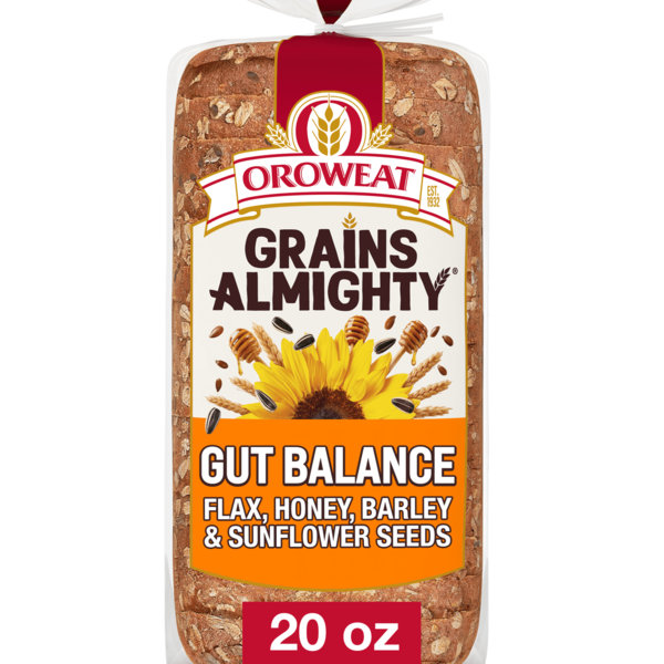 Oroweat Grains Almighty, Gut Balance, Seeded Bread, 20 oz