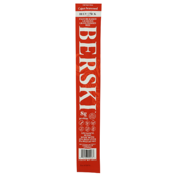 Berski Cajun Ancestral Blend Pasture Raised Grass Fed & Finished Beef Stick