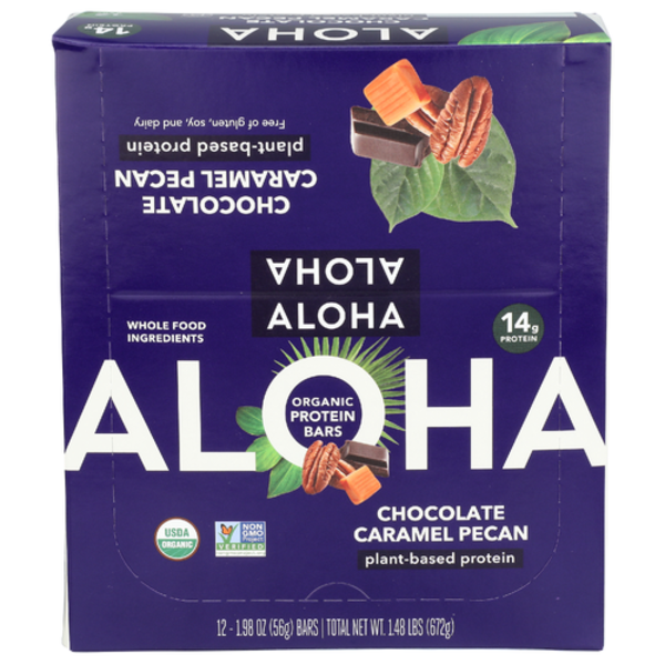 Aloha Organic Chocolate Caramel Pecan Plant-Based Protein Bar 12