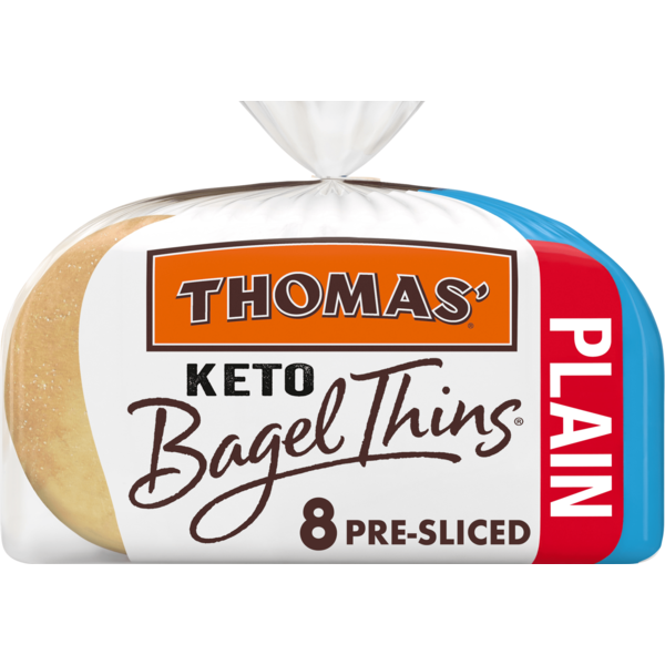 Thomas’ Keto, 8 ct, Plain, Bagel Thins, Bagels, 13 oz