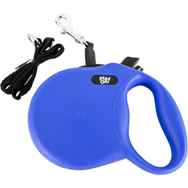 Play On Hard Grip Retractable Dog Leash - Blue