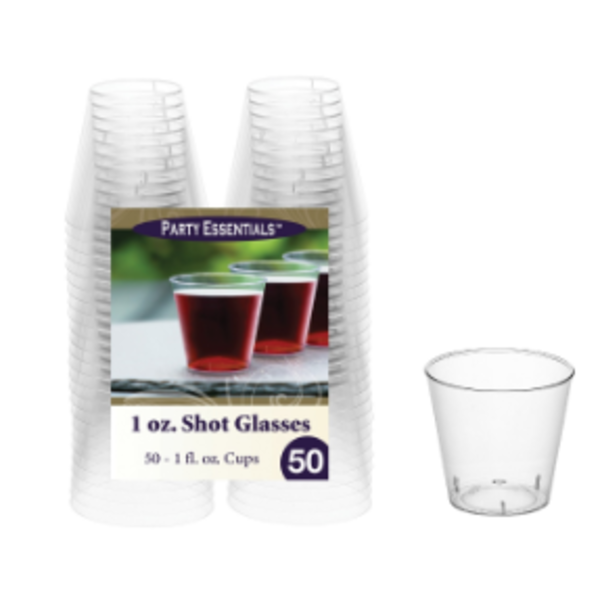 Party Essentials- 1 oz Shot Glass - clear 50 ct.