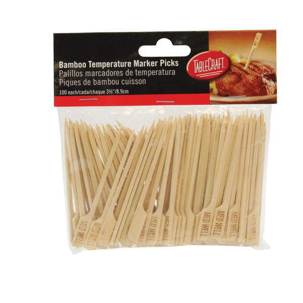 TableCraft - #MEDWELL Paddle Pick "Medwell" 3.5" Bamboo, 100 CT