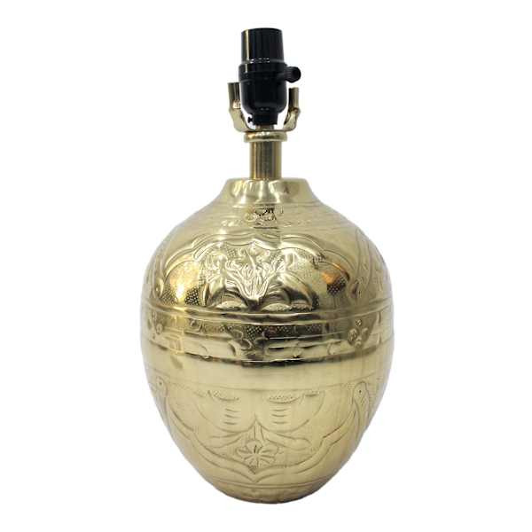 Found & Fable Gold Metal Embossed Lamp Base, 14"
