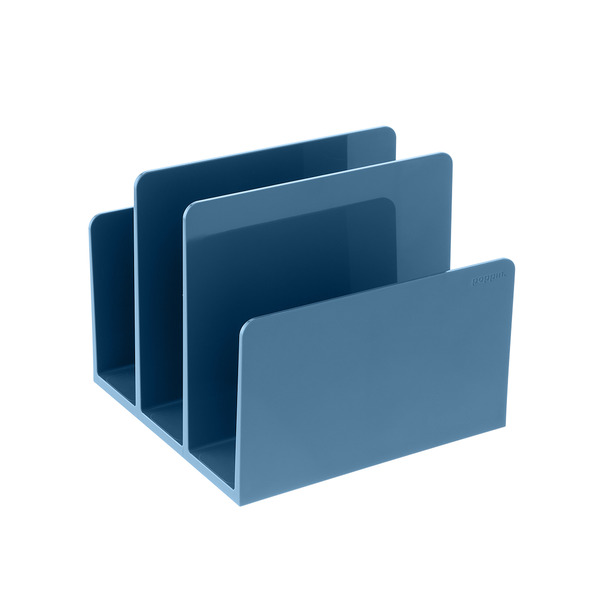Poppin Fin File Sorter - Slate Blue - 6-5/16" x 6-1/2" x 5-5/8" h