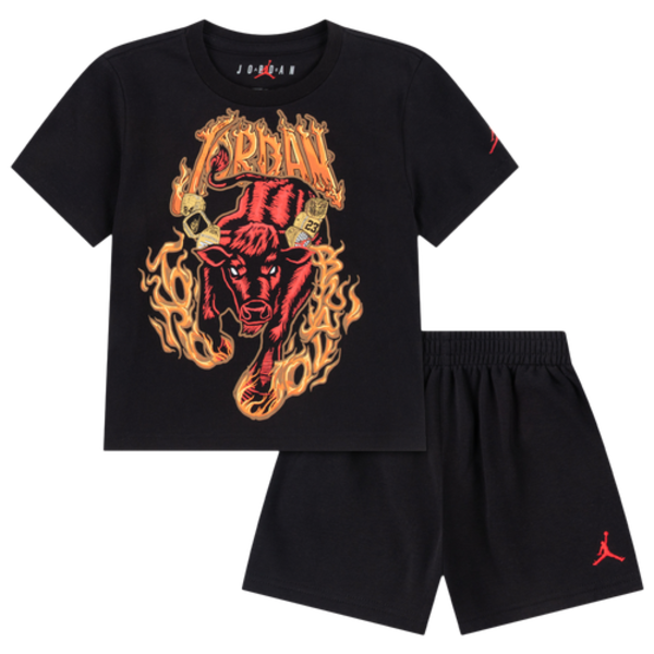 Jordan Torro Bravo Retro Shorts Set, 2T - Black/Red