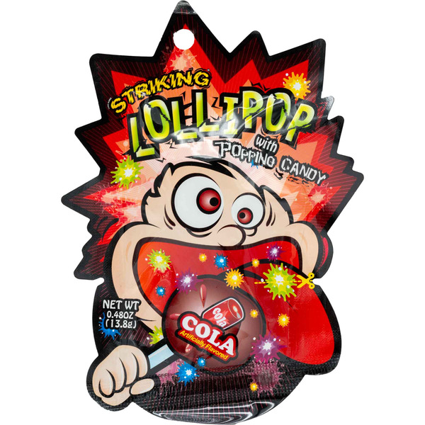 STRIKING Cola Lollipop Popping Candy