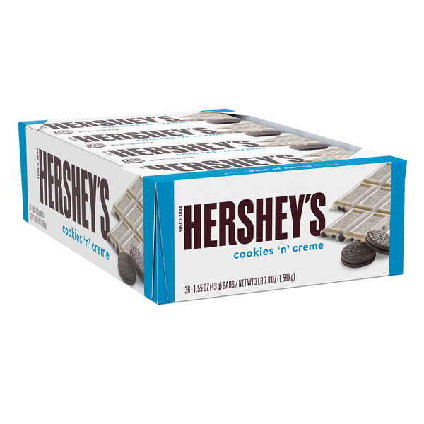 Hershey's Cookies 'n' Creme Candy Bars, 1.55 oz (36 Count)
