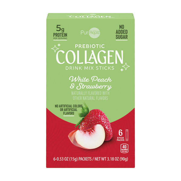 Puraqua PurAqua White Peach Strawberry Collagen Sticks — product image