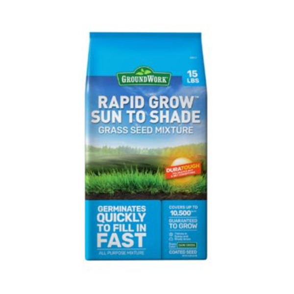 Ground Work 15 lb. 10,500 sq. ft. Sun and Shade Coated Grass Seed Mix, South