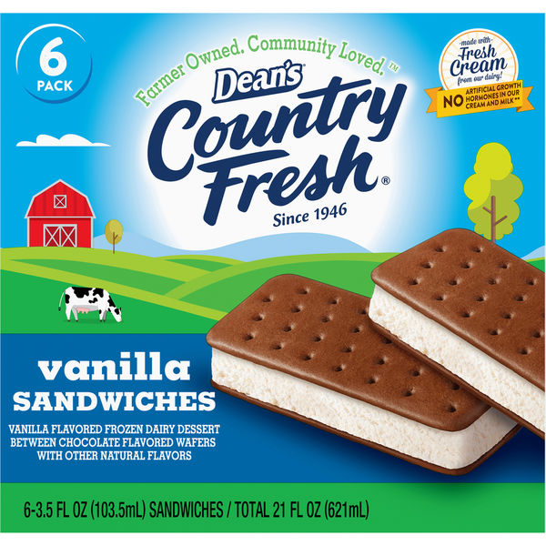 Country Fresh Frozen Dairy Dessert Vanilla Sandwiches Same-Day