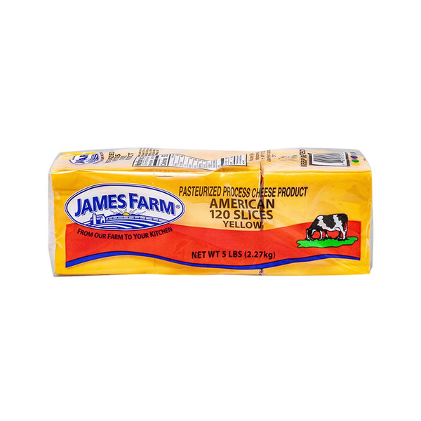 James Farm - Yellow American Cheese - 5 lbs/120 Slices