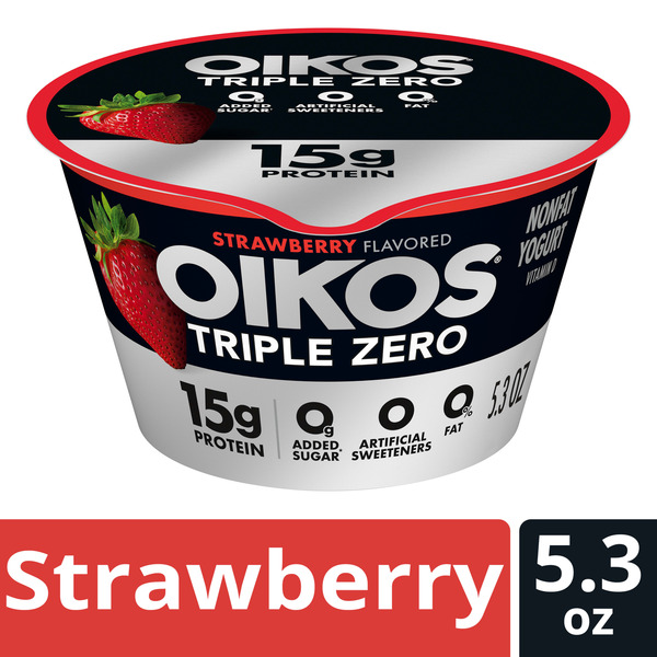 Oikos Triple Zero Strawberry Greek Yogurt