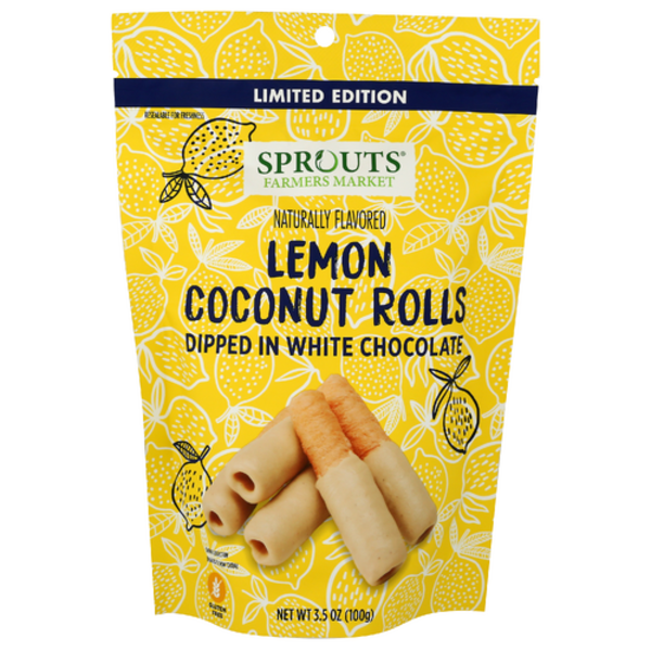Sprouts White Chocolate Dipped Lemon Coconut Rolls