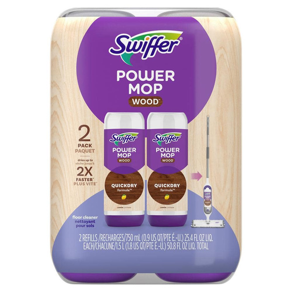 Swiffer Power Mop 25.3 Oz Lemon Scent Wood Floor Cleaner (2-count)