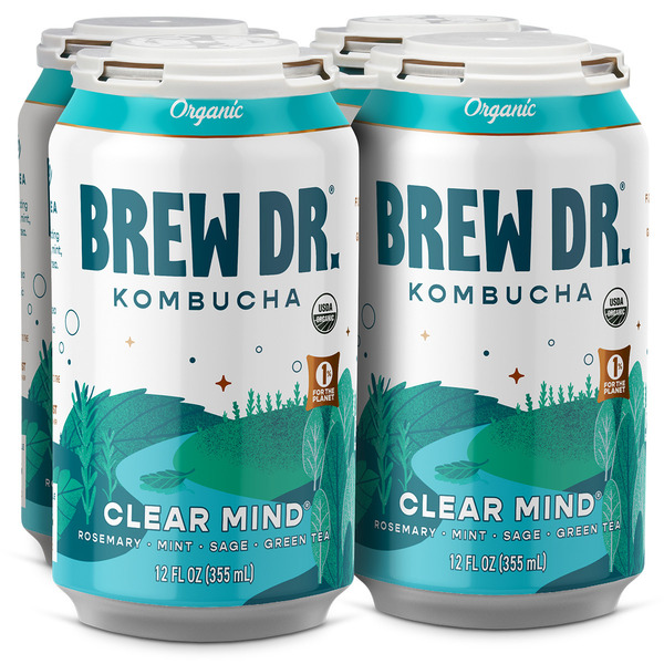 Brew Dr. Kombucha Clear Mind, w/ Rosemary, Mint, Sage, Green Tea