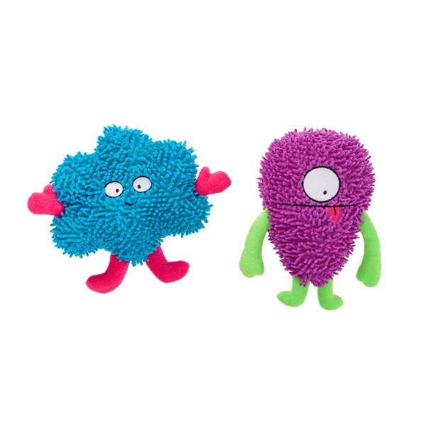 Thrills & Chills Halloween Plush Monster Dog Toys 2-Pack - Blue & Purple