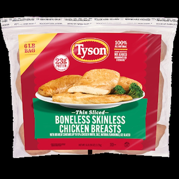 Tyson Uncooked All Natural* Chicken Breast Portions with Rib Meat, 6 lb. (Frozen)