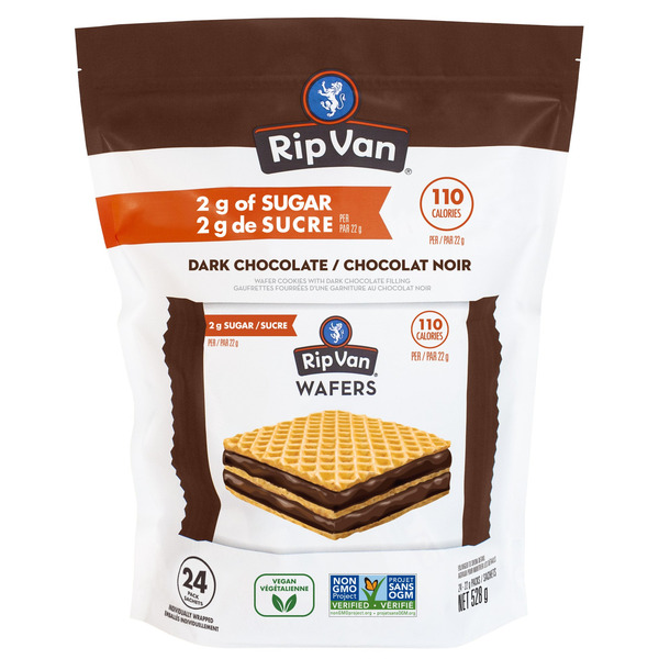 Rip Van Wafels Wafer Cookies With Dark Chocolate Filling