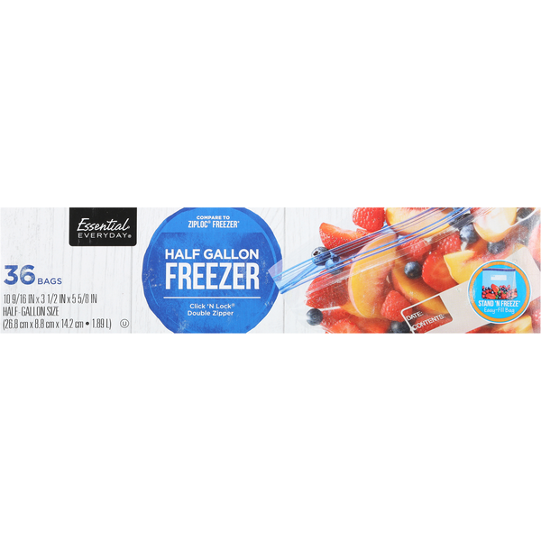 Essential Everyday Freezer Bags, Half-Gallon Same-Day Delivery or