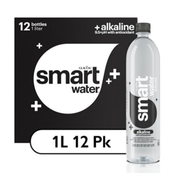 smartwater Alkaline With Antioxidant Ionized Electrolyte Vapor-Distilled Water Bottles