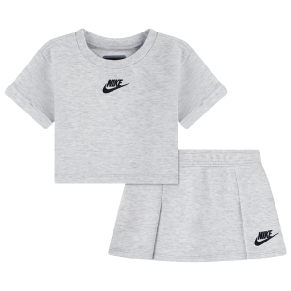 Nike Girls' Tech Fleece Skirt Set, 12MO - Gray/Black