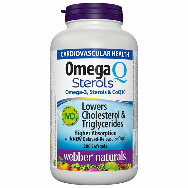 Webber Naturals Omega-3 & CoQ10 With Plant Sterols Supplement Softgels