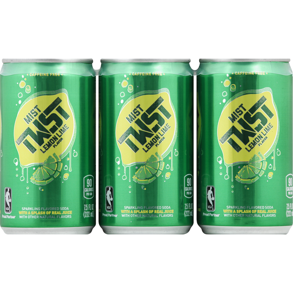 Mist Twist Soda, Lemon Lime Flavor, Caffeine Free, 6-Pack