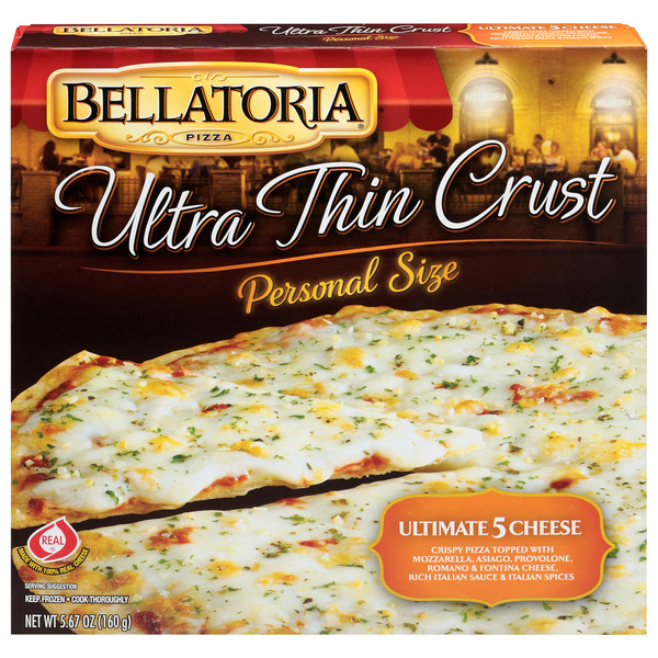 Bellatoria Ultra Thin Crust Ultimate 5 Cheese Personal Size Pizza