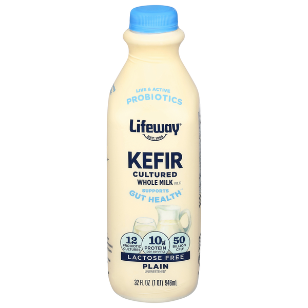 Lifeway Lactose Free Cultured Whole Milk Plain Unsweetened Kefir