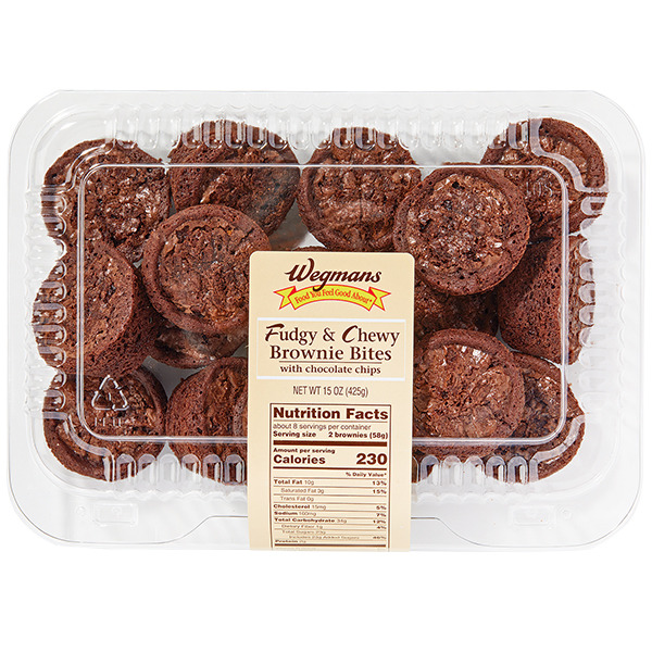 Wegmans Wegmans Fudgy & Chewy Brownie Bites With Chocolate Chips Same