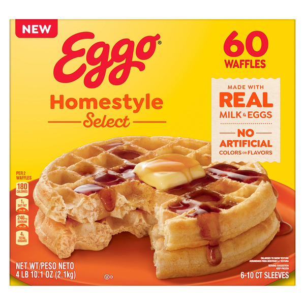 Kellogg's Eggo Homestyle Waffle, 1.24 oz, 60-count