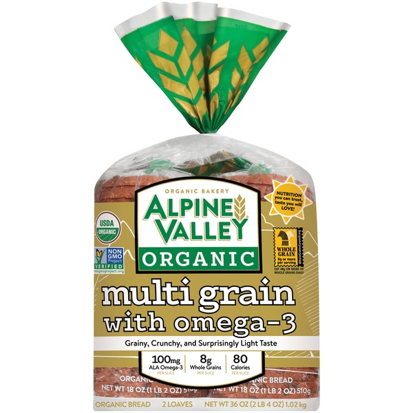 Alpine Valley Organic Multi Grain with Omega3 Bread (36 oz) Instacart