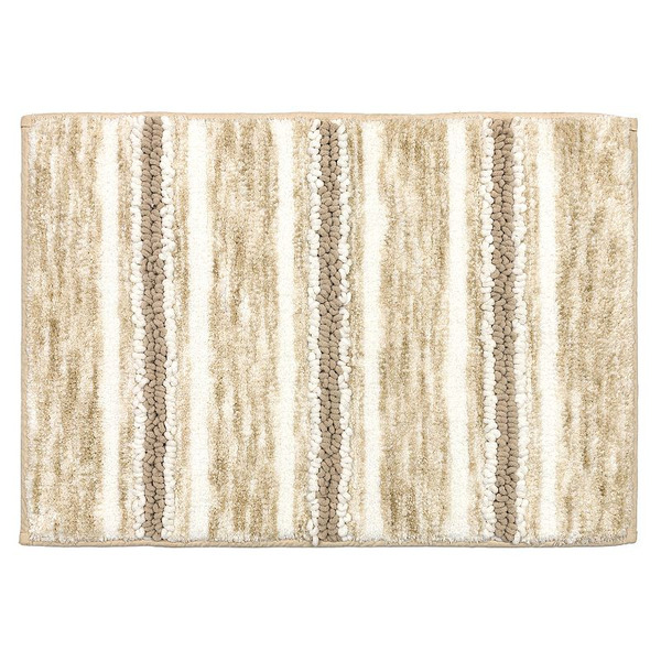 Sonoma Goods For Life Texture Striped Bath Rug, Beig/Green, 20X32