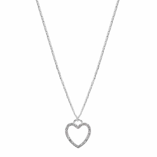 LC Lauren Conrad Large Pave Open Heart Necklace