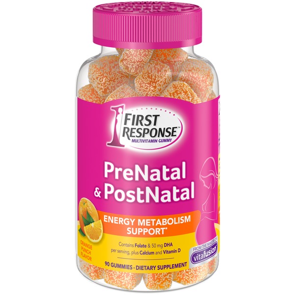 First Response PreNatal & PostNatal Orange Punch Multivitamin Gummies