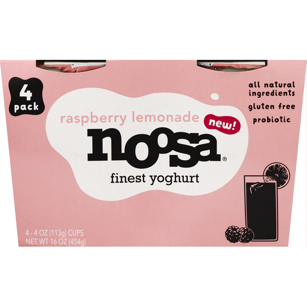 Noosa Yoghurt, Finest, Raspberry Lemonade, 4 Pack Same-Day