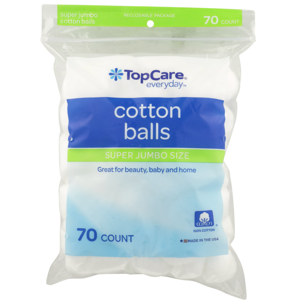 Top Care Super Jumbo Size Cotton Balls (70 ct) Instacart