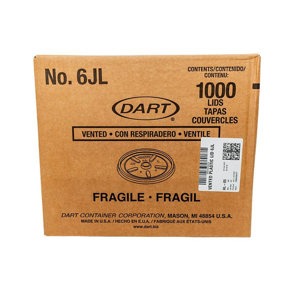 Dart - 6JL - White Vented Lid - 1000/6 oz