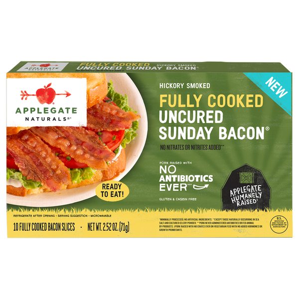 Applegate Natural Fully Cooked Hickory Smoked Uncured Sunday Bacon