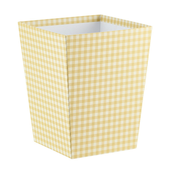 Bigso Box Of Sweden Gingham Paper Bin, 10-1/4 x 12-3/4 in - Yellow