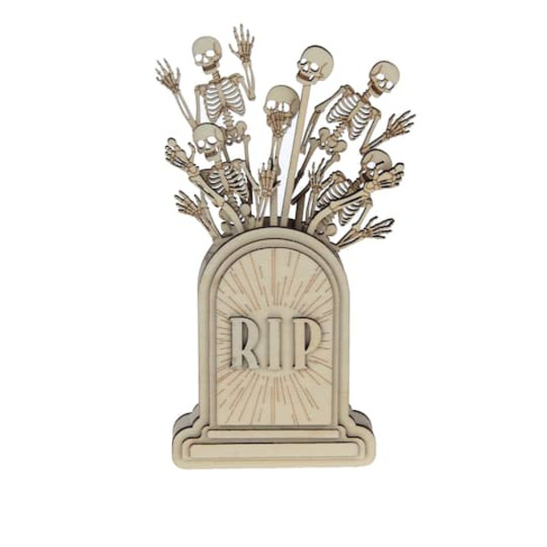 Make Market Layered DIY Wood Skeleton Tombstone Decor